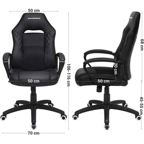 SONGMICS Ergonomická Gamer stolička, priedušná kancelárska stolička-Vashome.sk