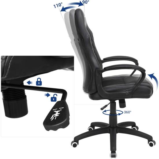 SONGMICS Ergonomická Gamer stolička, priedušná kancelárska stolička-Vashome.sk