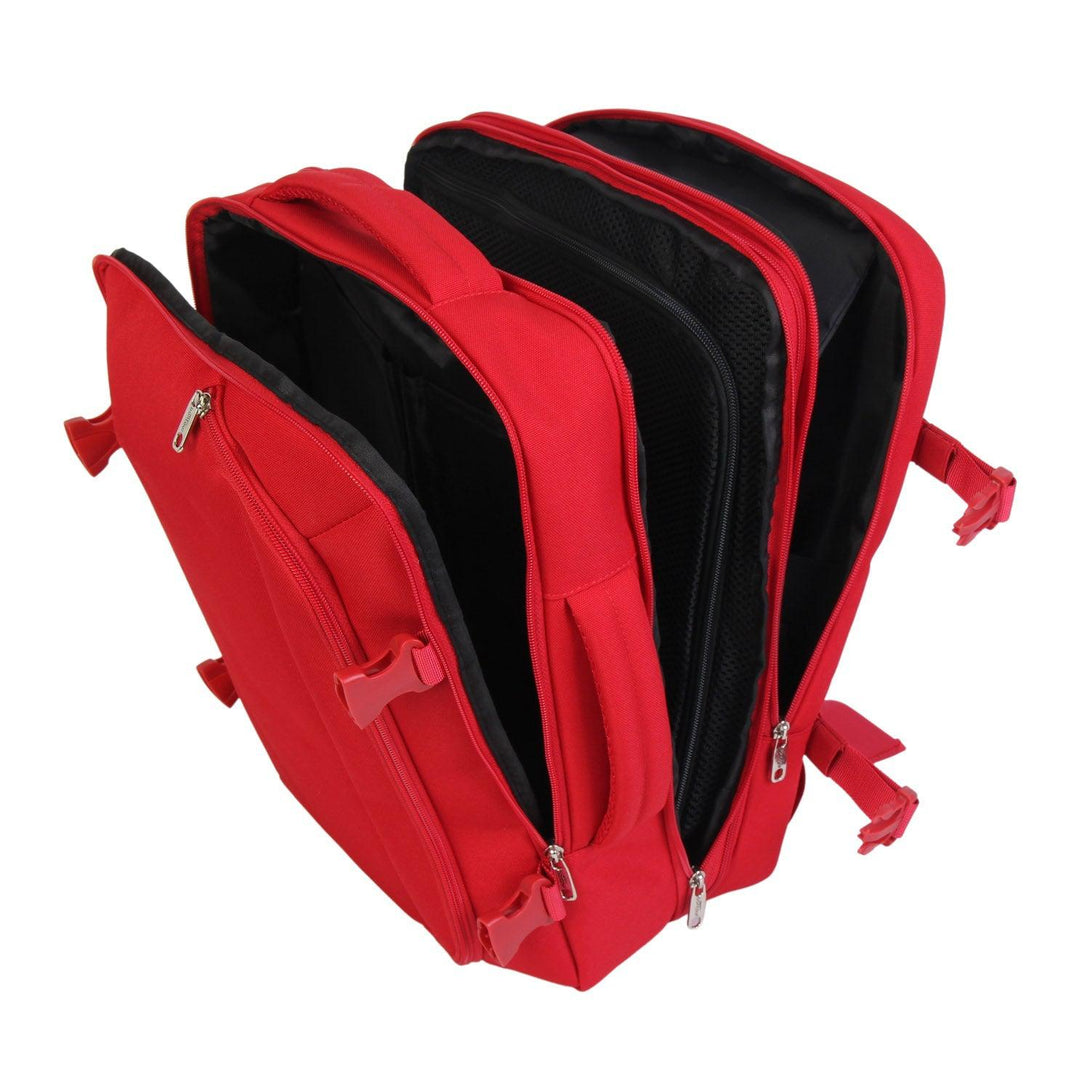 BONTOUR FlexiGo Rozšíriteľný batoh, veľkosť Wizz Air 40x30x20cm, Červená-Vashome.sk