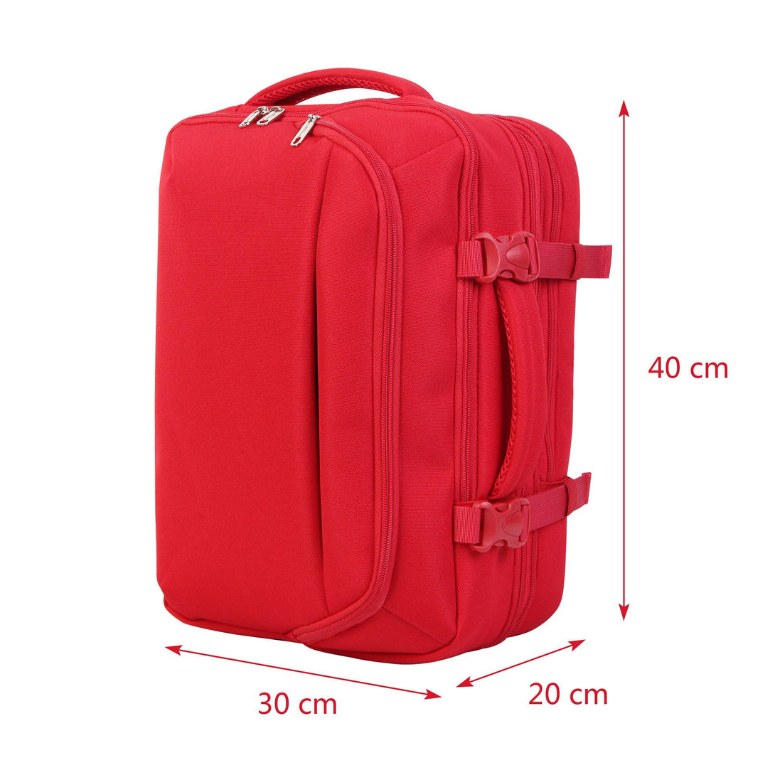 BONTOUR FlexiGo Rozšíriteľný batoh, veľkosť Wizz Air 40x30x20cm, Červená-Vashome.sk
