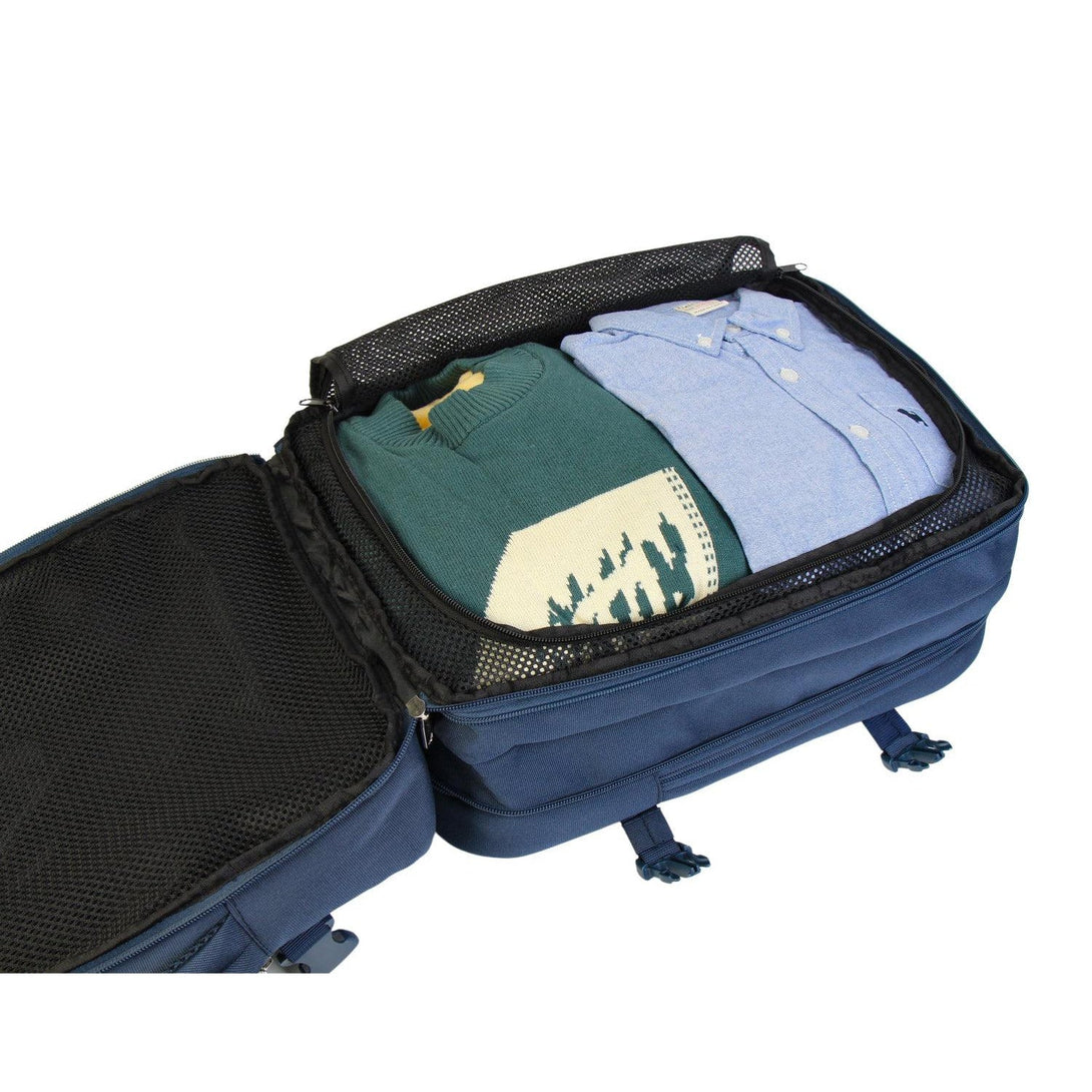 BONTOUR FlexiGo Rozšíriteľný batoh, veľkosť Wizz Air 40x30x20cm, Modrá-Vashome.sk