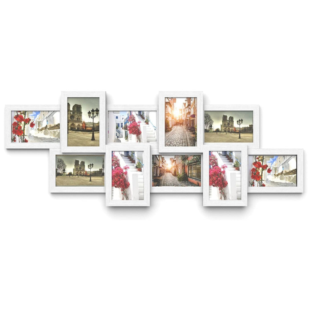 Fotorámik na koláž pre 10 fotografií s rozmermi 10 x 15 cm, biela farba | SONGMICS-Vashome.sk