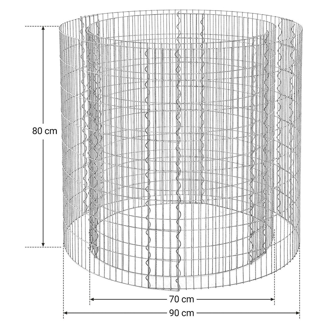 SONGMICS Gabion, okrúhly kovový kamenný kôš 90 x 80 cm-Vashome.sk