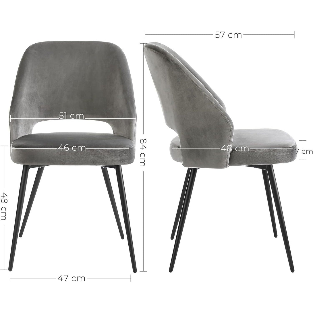 Jedálenské stoličky, sada 2 ks, kuchynské stoličky, so zamatovým poťahom, sivé | SONGMICS-Vashome.sk