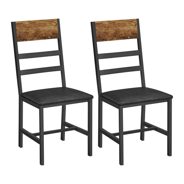Jedálenské stoličky, sada kuchynských stoličiek 2 ks, rustikálne hnedé | VASAGLE-Vashome.sk