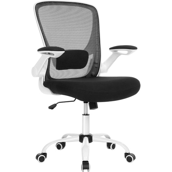 Kancelárska stolička, ergonomická, kolískový mechanizmus, čiernobiela-Vashome.sk