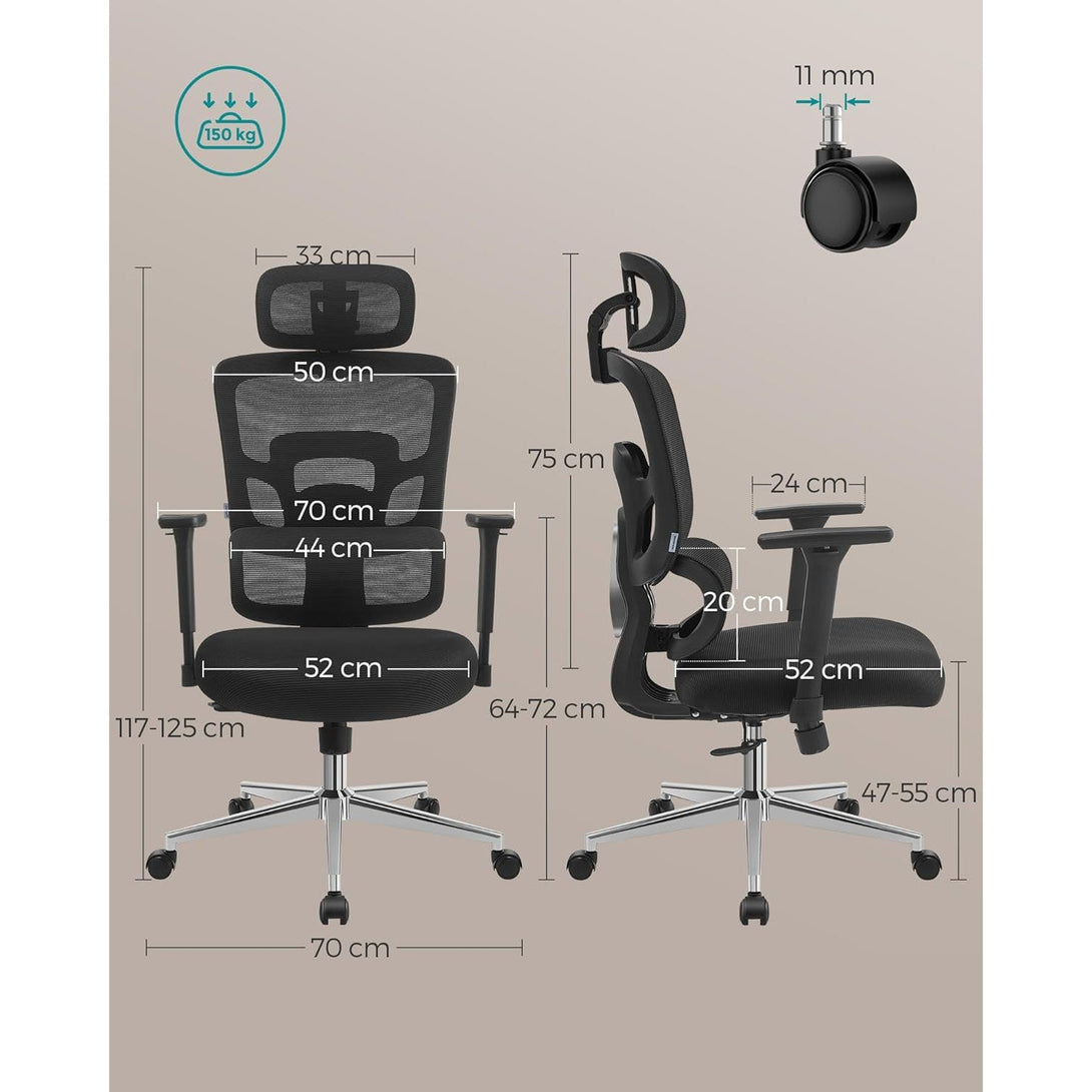 Irodai szék, ergonomikus szék magas háttámlával, fekete-Vashome.sk