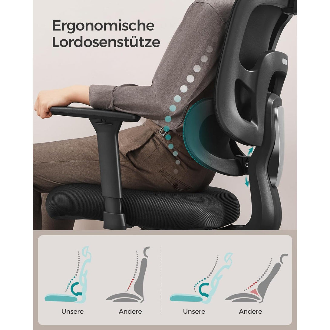 Irodai szék, ergonomikus szék magas háttámlával, fekete-Vashome.sk