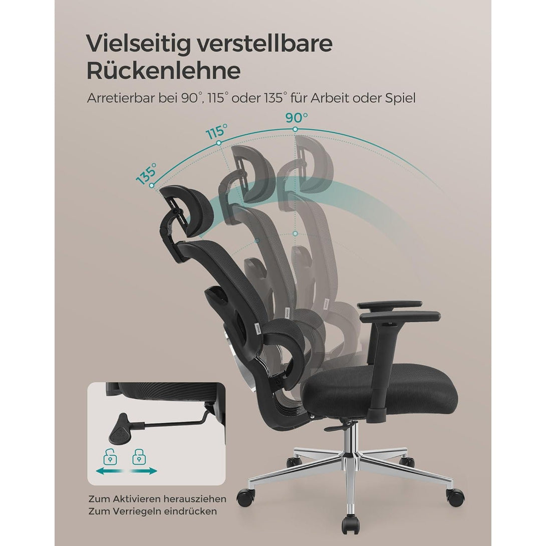 Irodai szék, ergonomikus szék magas háttámlával, fekete-Vashome.sk