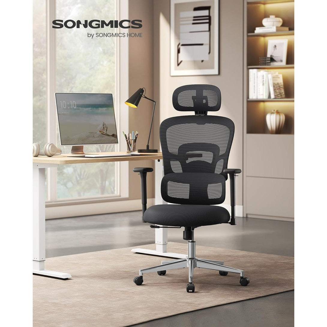 Irodai szék, ergonomikus szék magas háttámlával, fekete-Vashome.sk