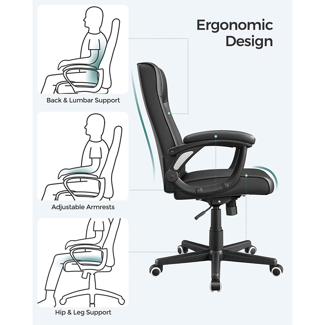 SONGMICS Kancelárska stolička koženková, ergonomická, výškovo nastaviteľná-Vashome.sk