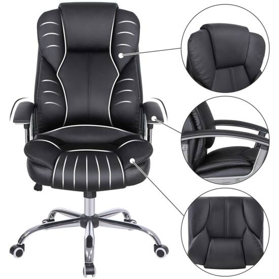 SONGMICS Kancelárska stolička zo syntetickej kože-Vashome.sk