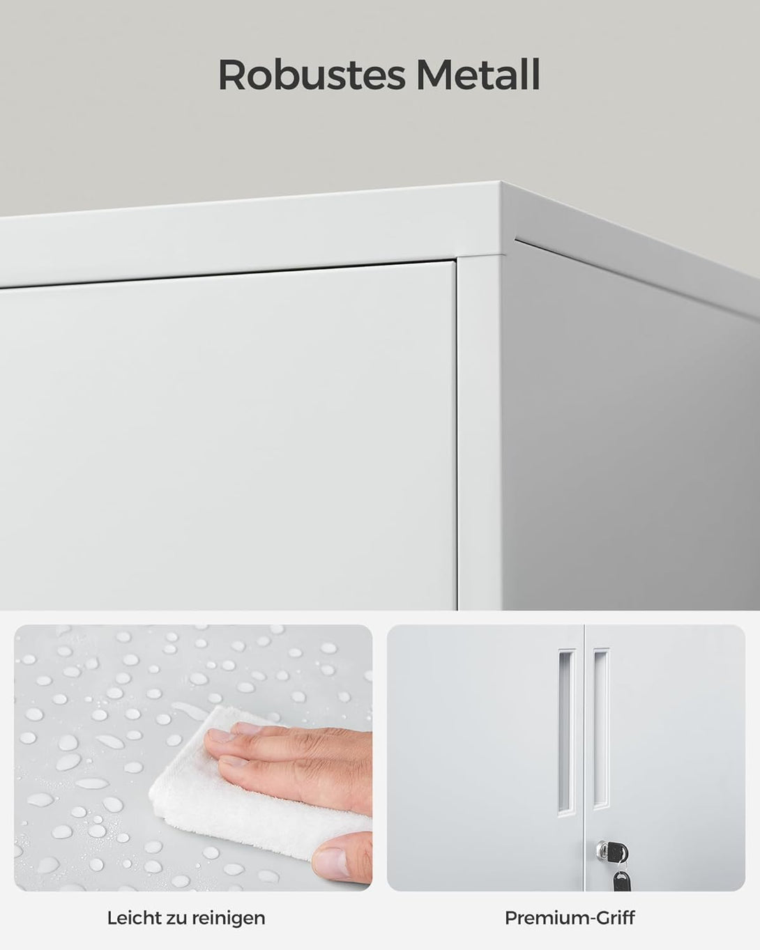 Irattartó szekrény, zárható multifunkciós tárolószekrény,matt szürke-Vashome.sk