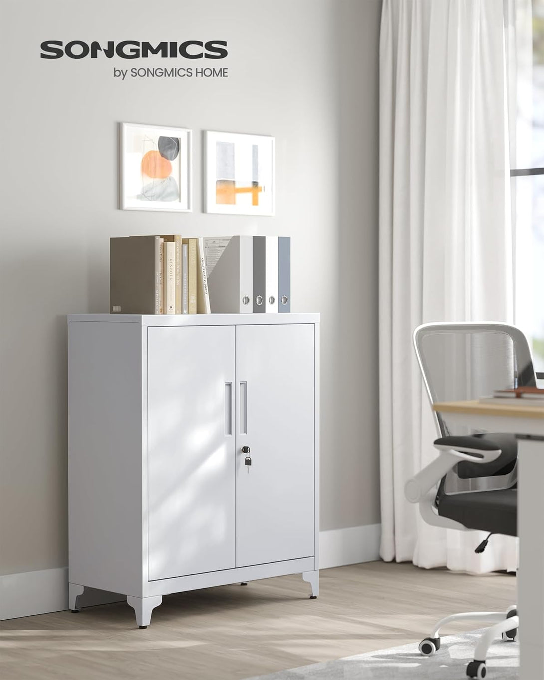 Irattartó szekrény, zárható multifunkciós tárolószekrény,matt szürke-Vashome.sk