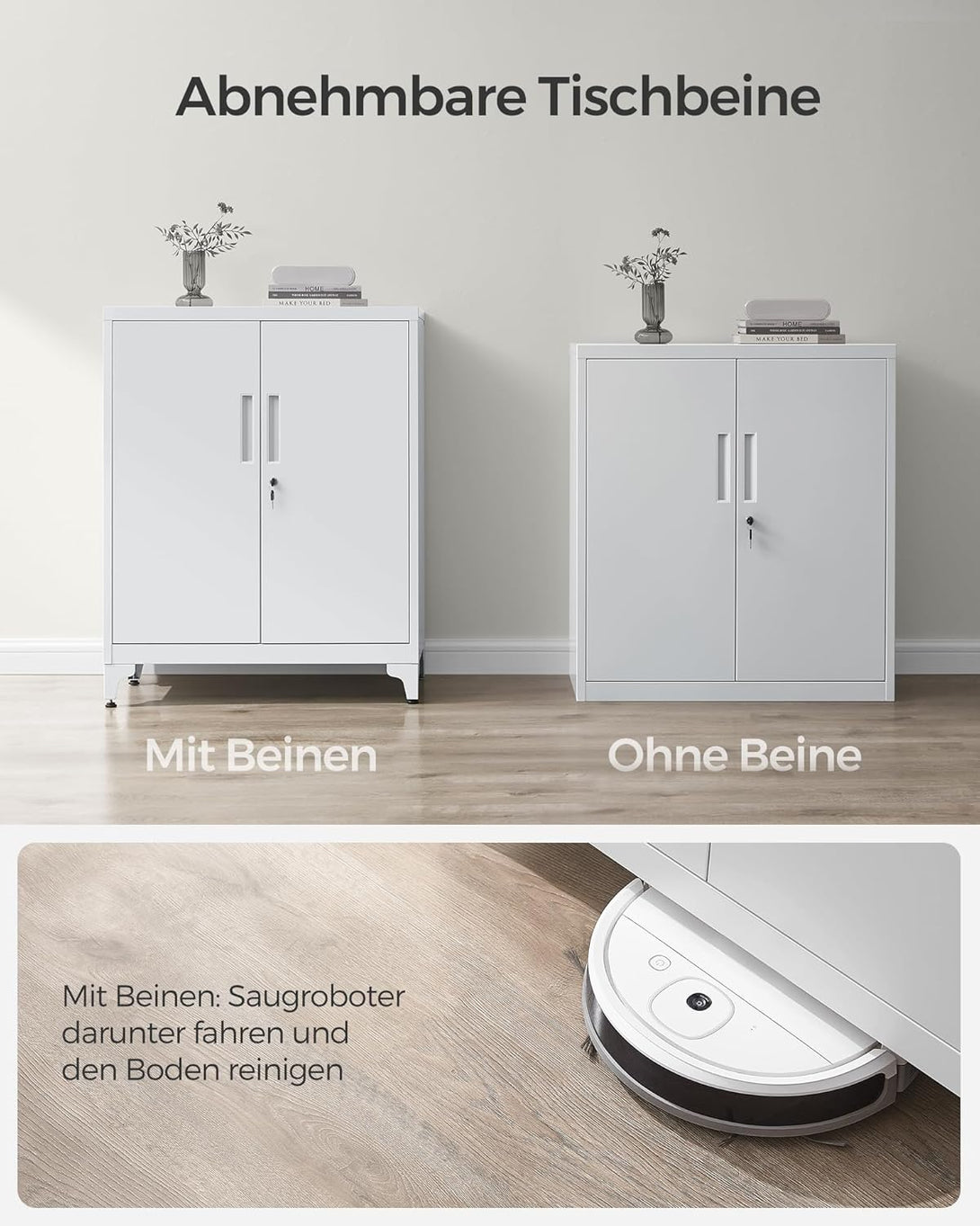 Irattartó szekrény, zárható multifunkciós tárolószekrény,matt szürke-Vashome.sk