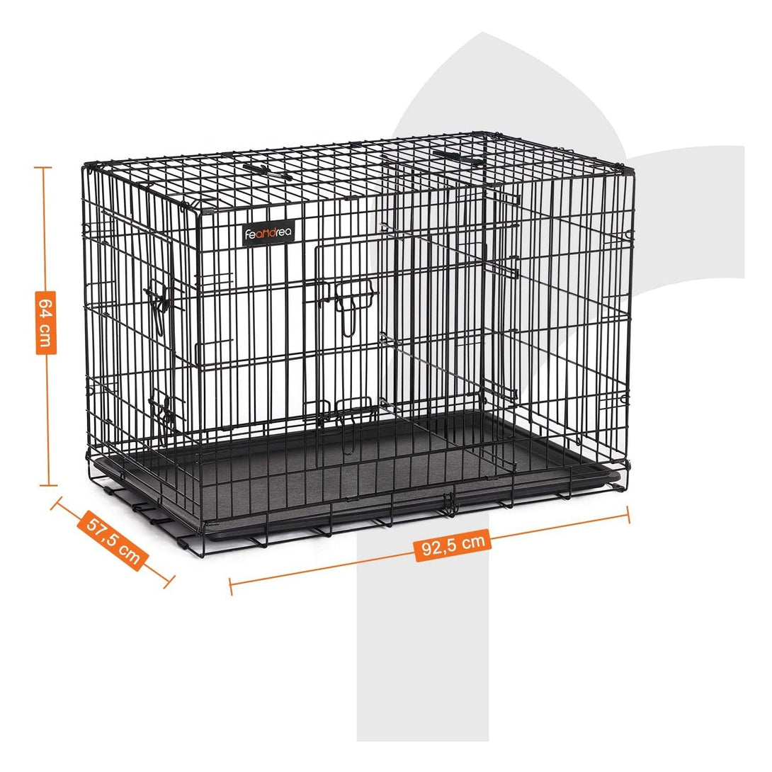 FEANDREA Klietka pre psov, 2-dverová 92,5 x 57,5 x 64 cm-Vashome.sk