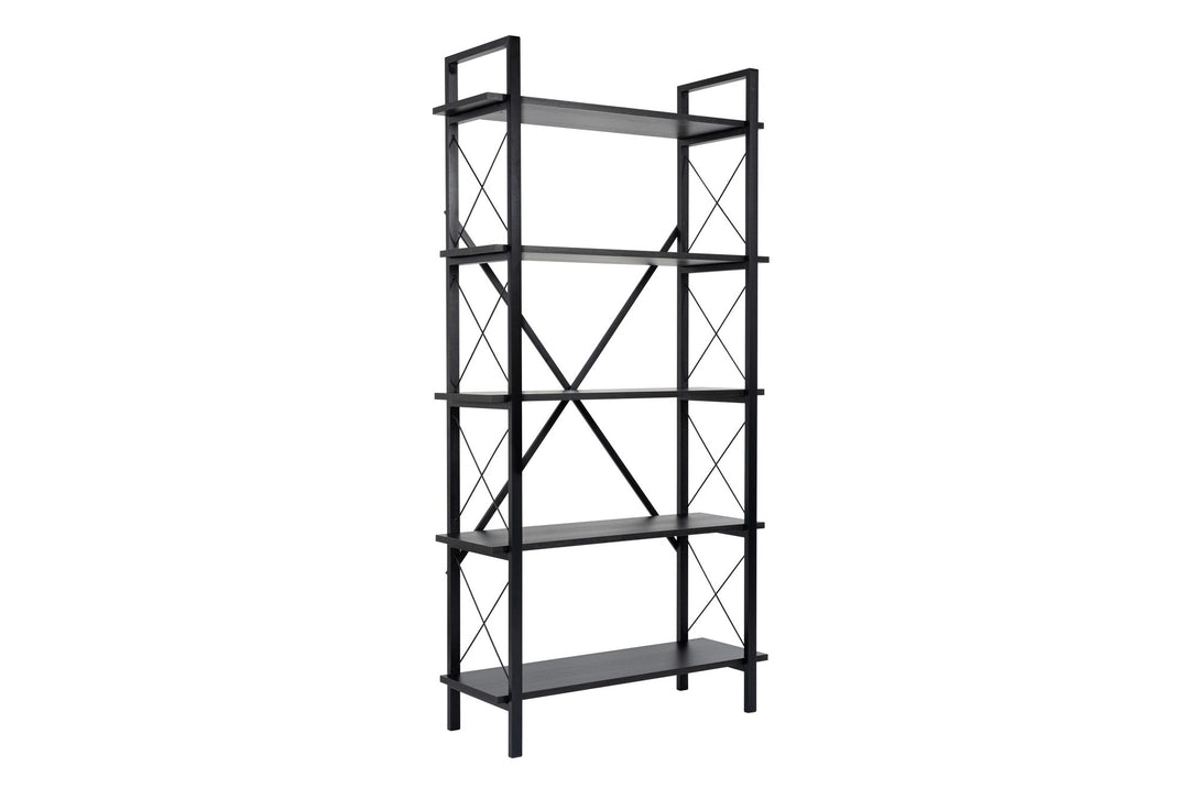 Könyvespolc Elysian - Wood Black, Black-Vashome.sk