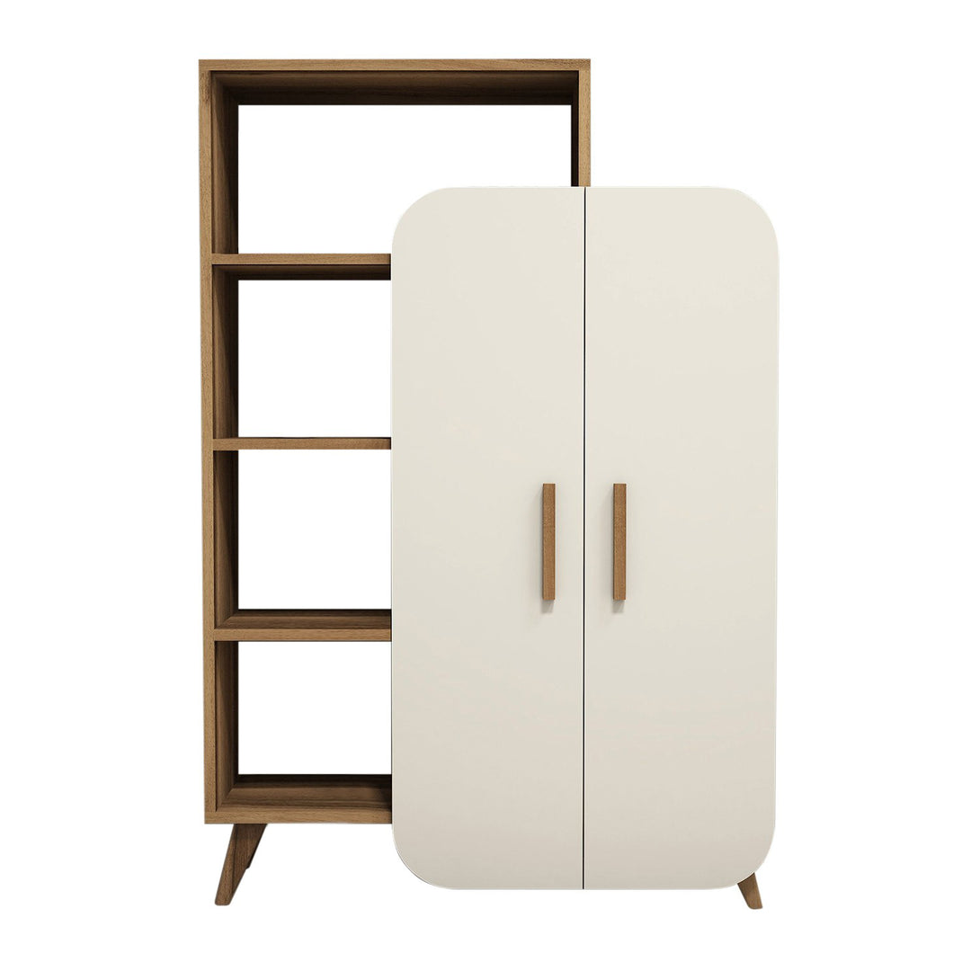 Könyvespolc Form - Walnut, Cream-Vashome.sk