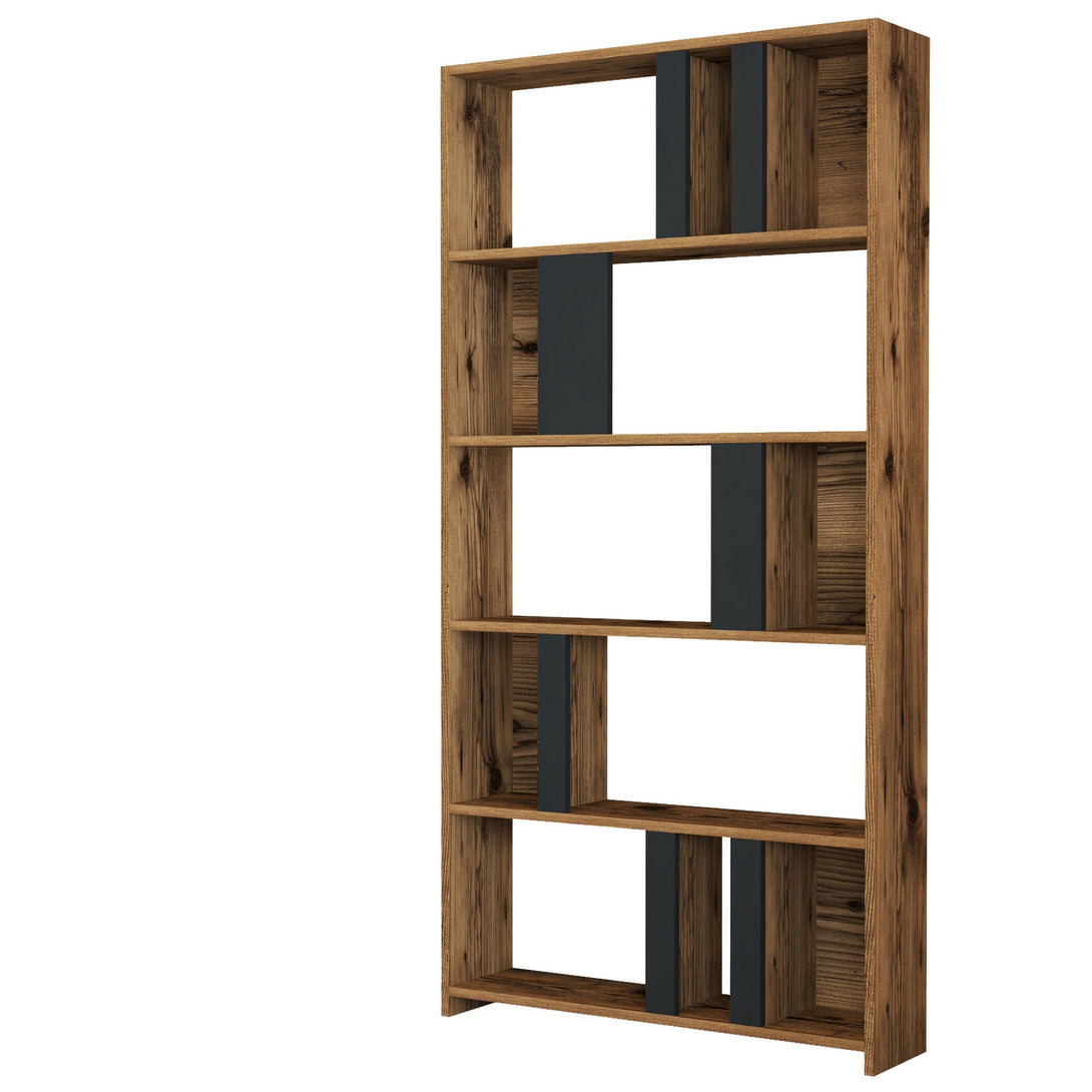 Könyvespolc Lima - Walnut, Anthracite-Vashome.sk