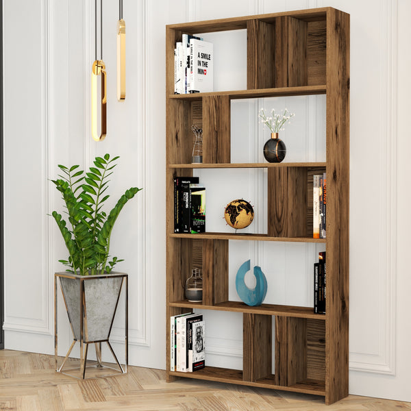 Könyvespolc Lima - Walnut-Vashome.sk
