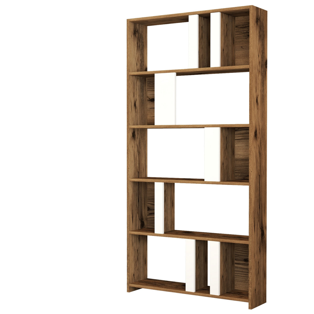 Könyvespolc Lima - Walnut, White-Vashome.sk