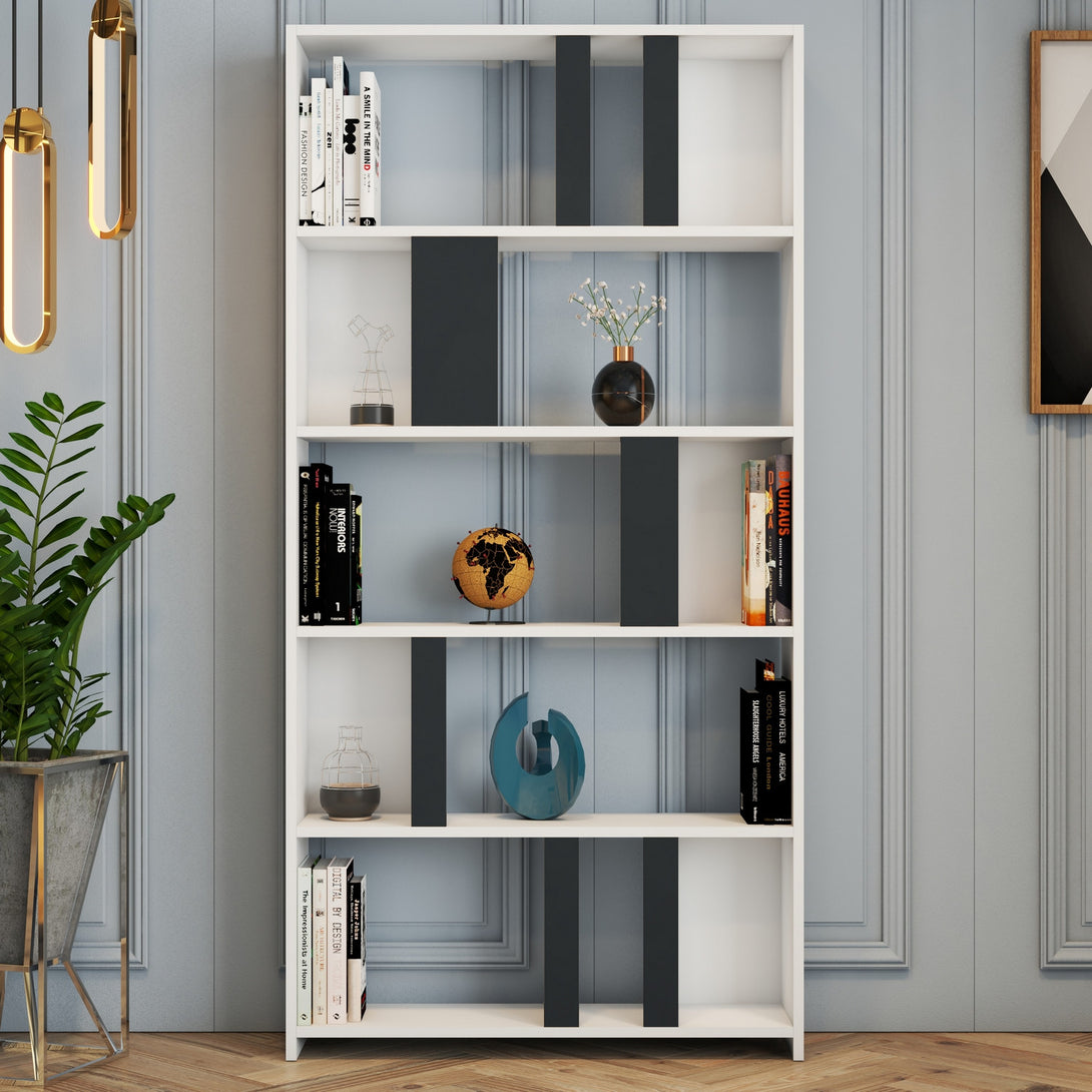 Könyvespolc Lima - White, Anthracite-Vashome.sk