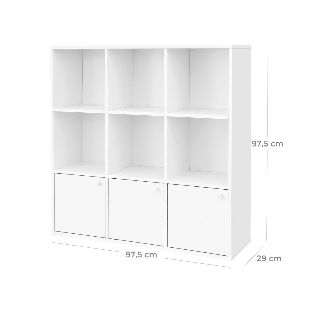 Knižnica, policový diel 97,5 x 30 x 97,5 cm, biela-Vashome.sk