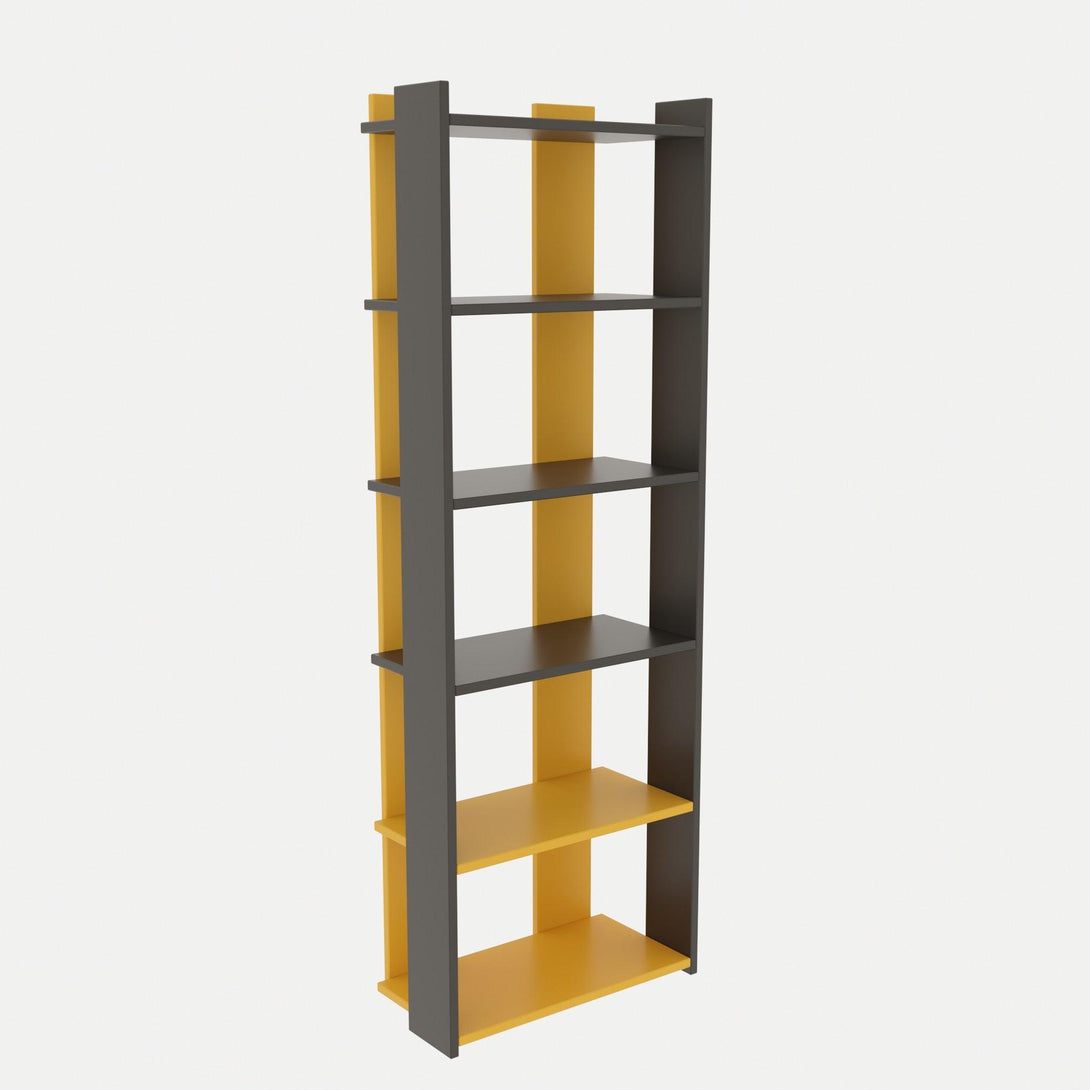 Könyvespolc Sakran - Anthracite, Yellow-Vashome.sk
