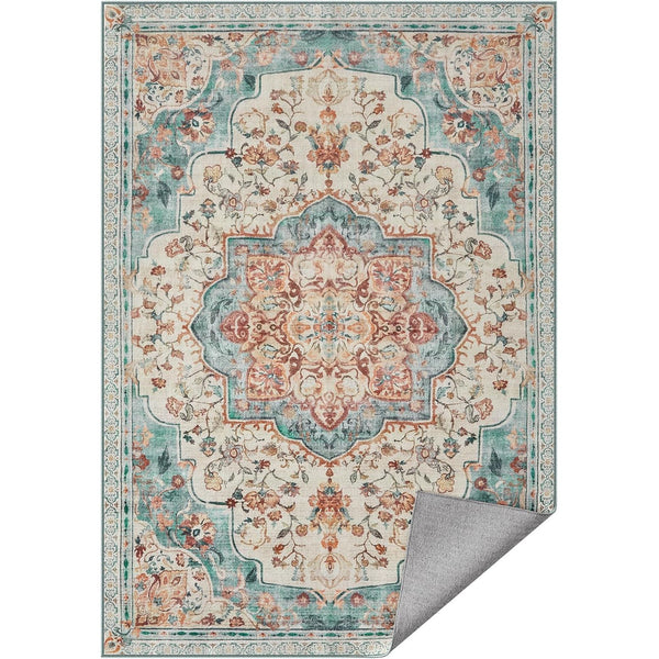 Koberec 120 x 170 cm, Protišmykový, Tradičný vintage štýl, Aqua Blue-Vashome.sk