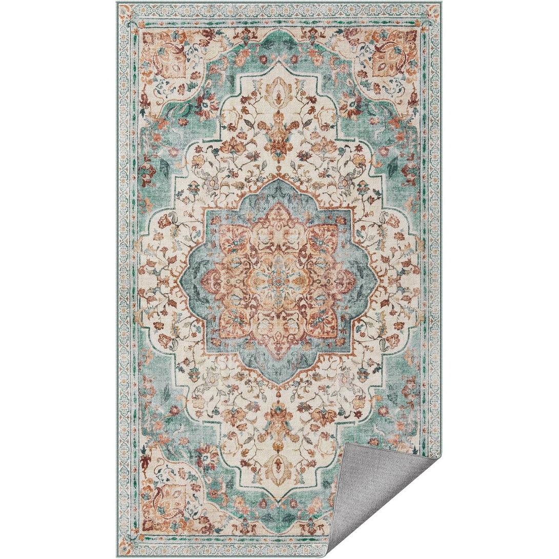Koberec 92 x 153 cm, Protišmykový, Tradičný vintage štýl, Aqua Blue-Vashome.sk
