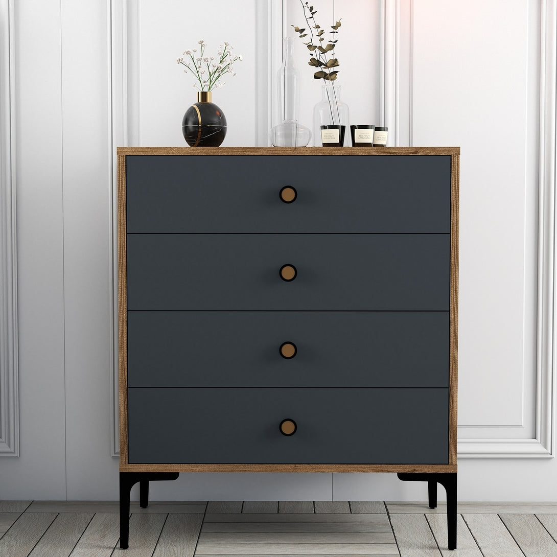 Komód Lizbon 536 - Walnut, Anthracite-Vashome.sk