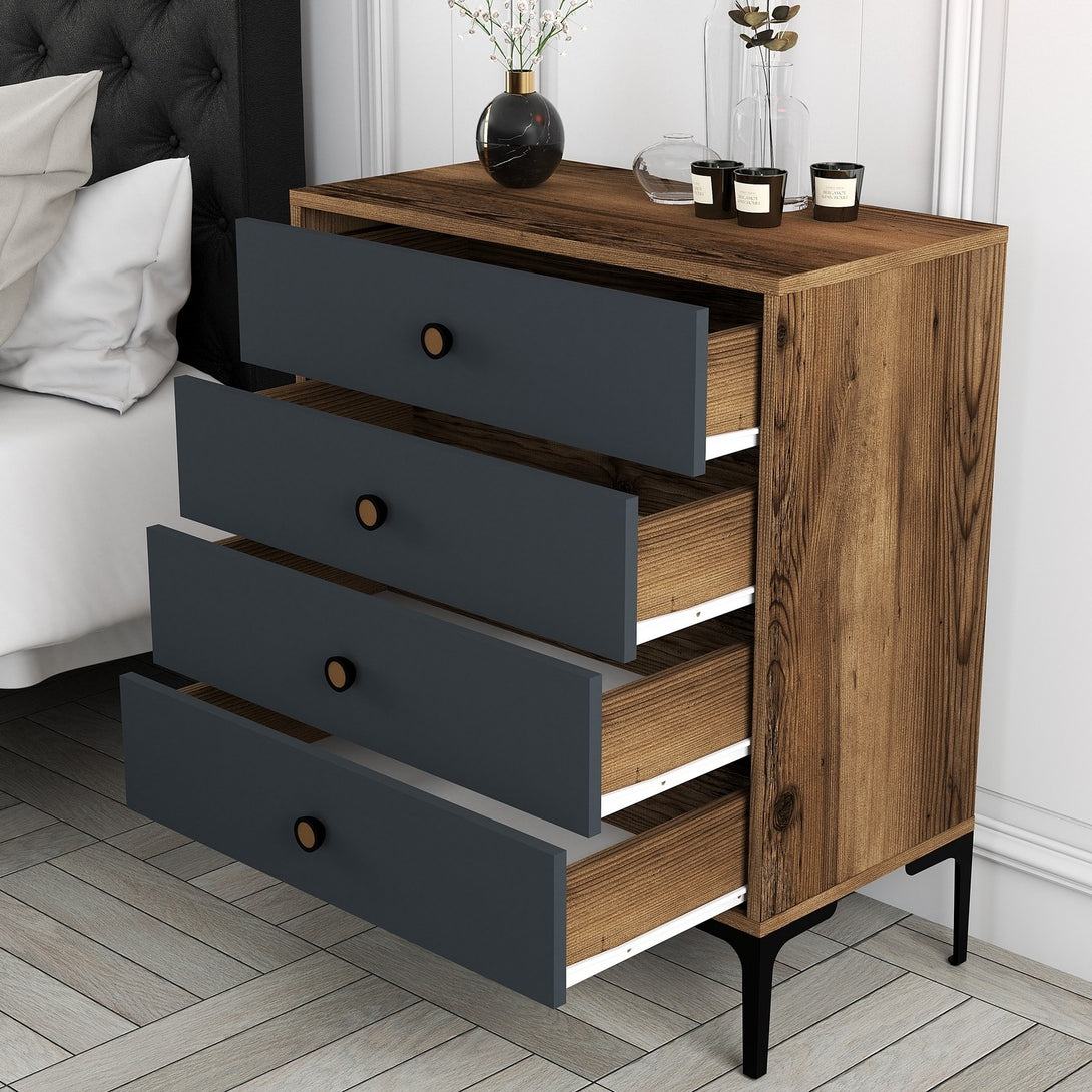 Komód Lizbon 536 - Walnut, Anthracite-Vashome.sk