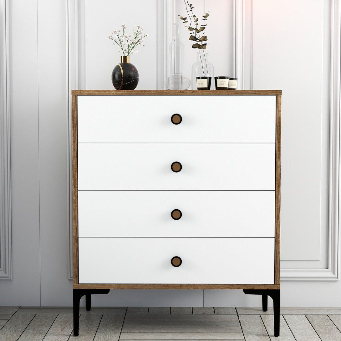 Komód Lizbon 537 - Walnut, White-Vashome.sk