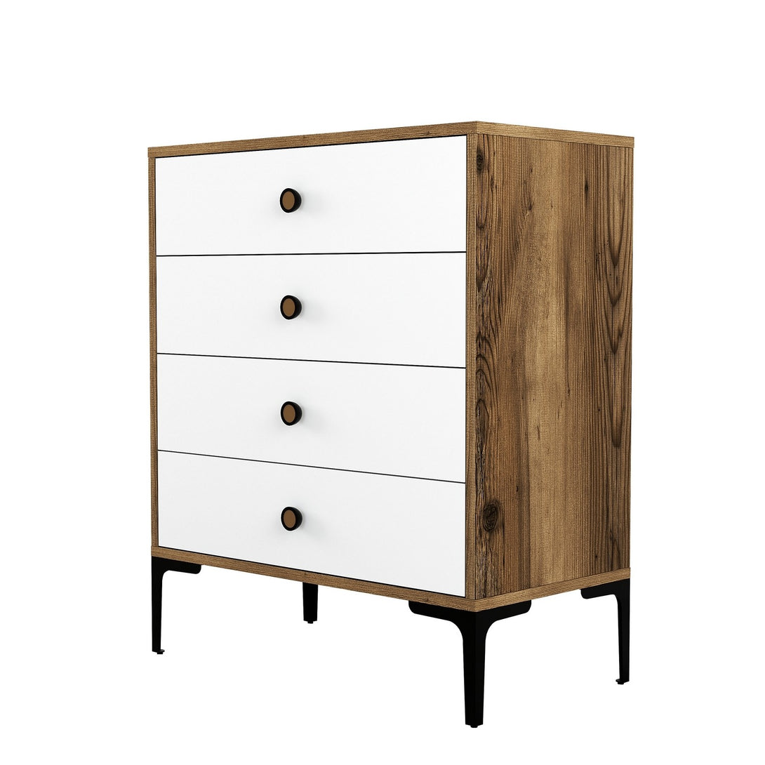 Komód Lizbon 537 - Walnut, White-Vashome.sk