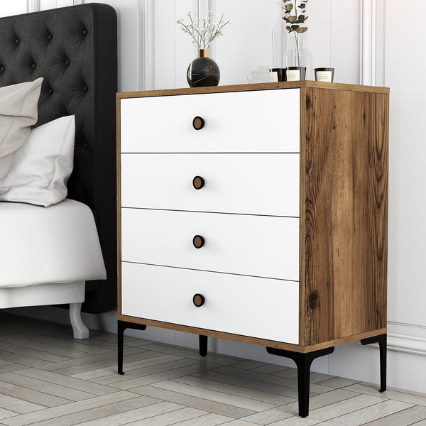 Komód Lizbon 537 - Walnut, White-Vashome.sk