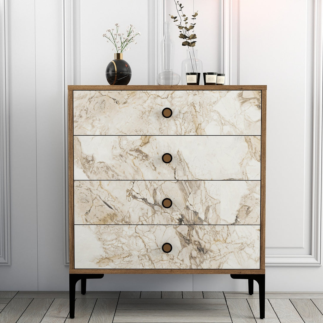 Komód Lizbon 538 - Walnut, White-Vashome.sk