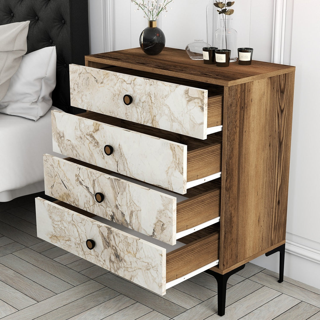 Komód Lizbon 538 - Walnut, White-Vashome.sk