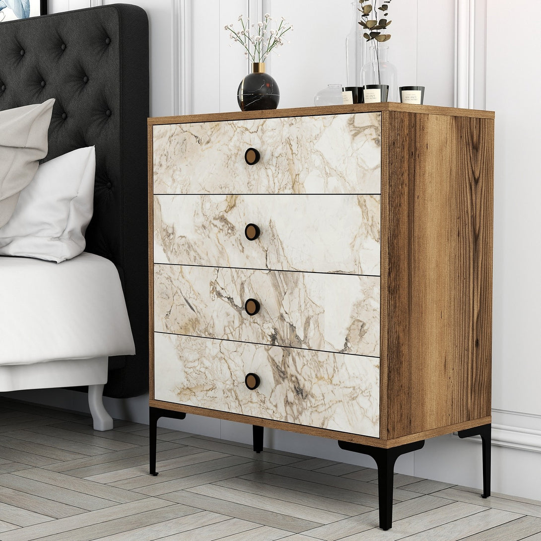 Komód Lizbon 538 - Walnut, White-Vashome.sk