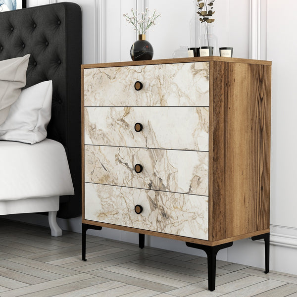 Komód Lizbon 538 - Walnut, White-Vashome.sk