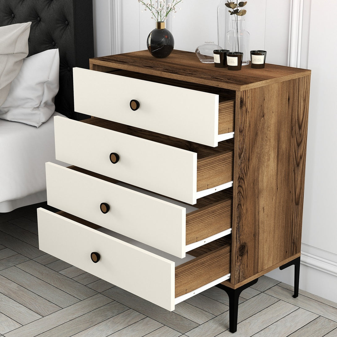 Komód Lizbon 540 - Walnut, Cream-Vashome.sk
