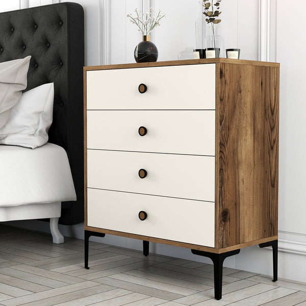Komód Lizbon 540 - Walnut, Cream-Vashome.sk