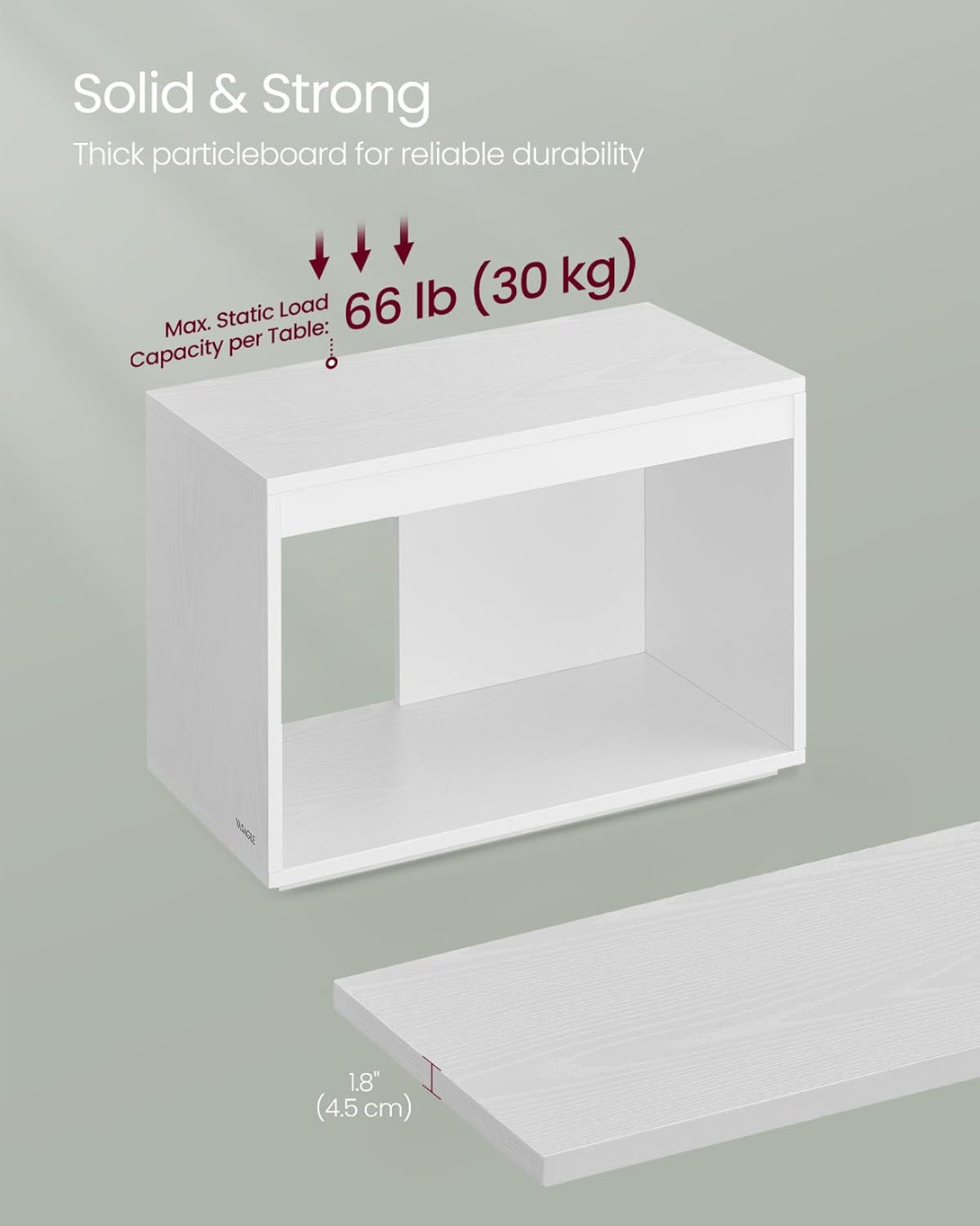 Konferenčné stolíky, príručné stolíky súprava 3 ks, prispôsobiteľné, biele-Vashome.sk