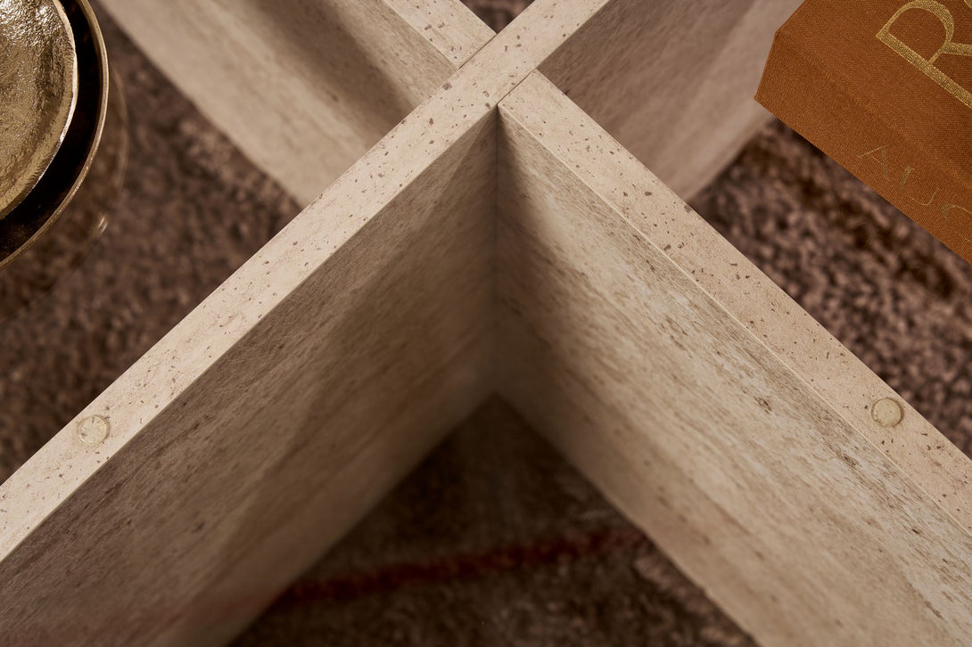 Konferenčný stôl Aeris - Travertine, Transparent-Vashome.sk