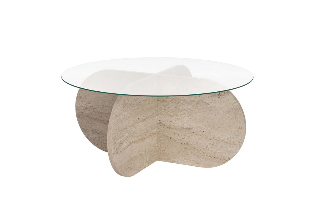 Konferenčný stôl Aeris - Travertine, Transparent-Vashome.sk