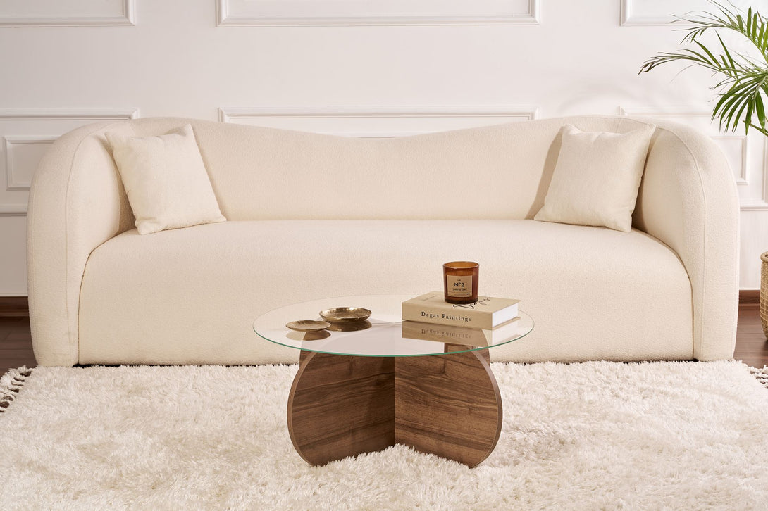 Konferenčný stôl Aeris - Walnut, Transparent-Vashome.sk