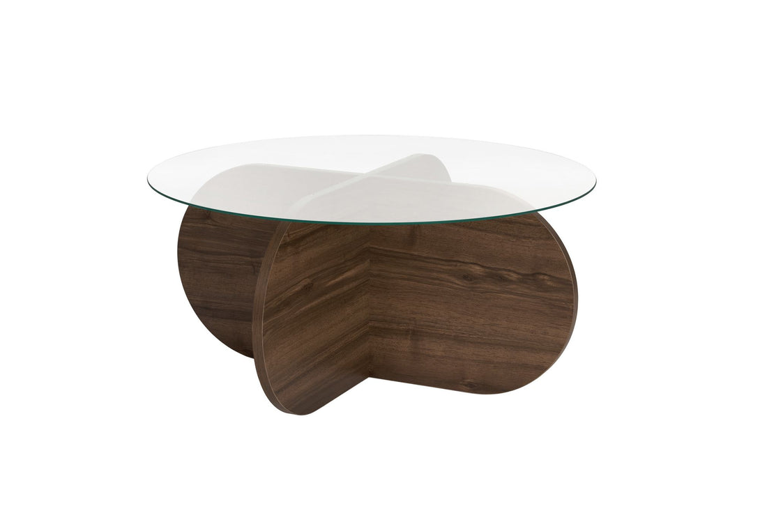 Konferenčný stôl Aeris - Walnut, Transparent-Vashome.sk