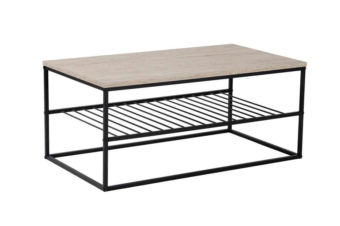Konferenčný stôl Asude - Black, Travertine-Vashome.sk