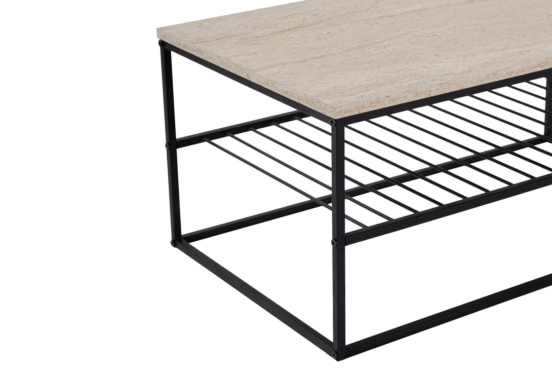 Konferenčný stôl Asude - Black, Travertine-Vashome.sk