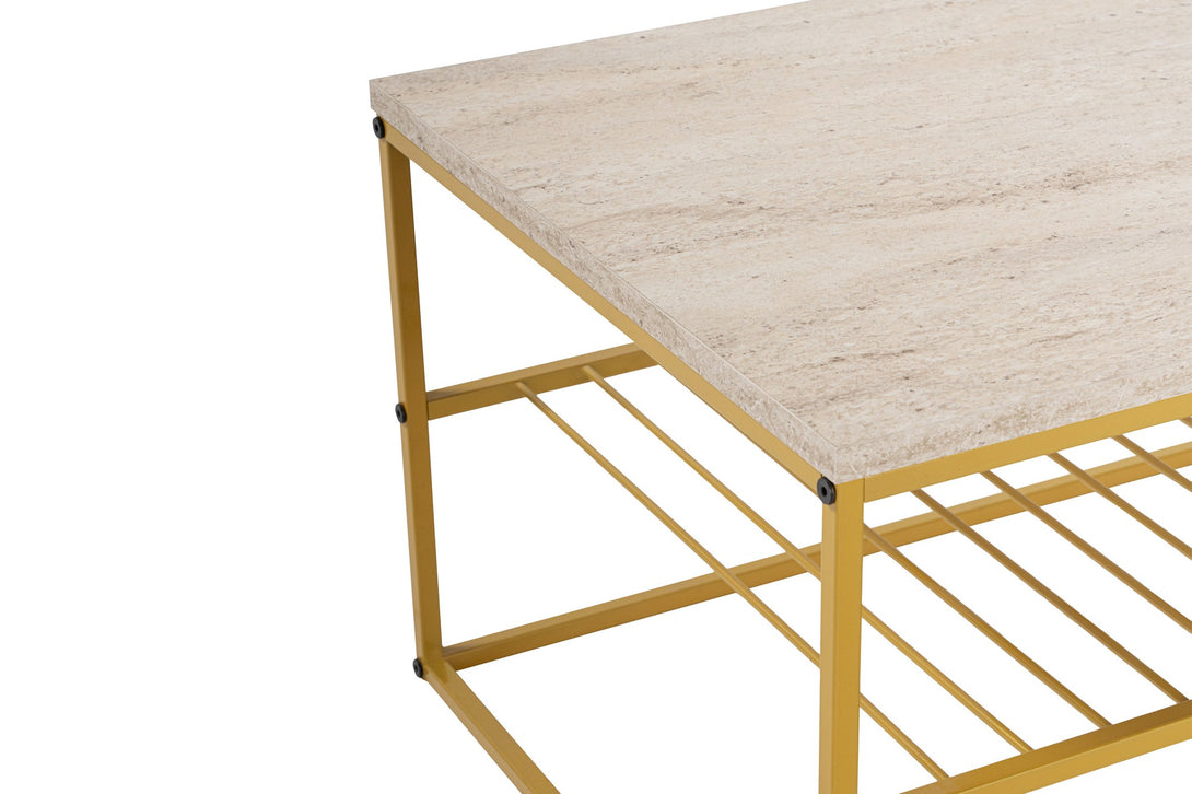 Konferenčný stôl Asude - Gold, Travertine-Vashome.sk