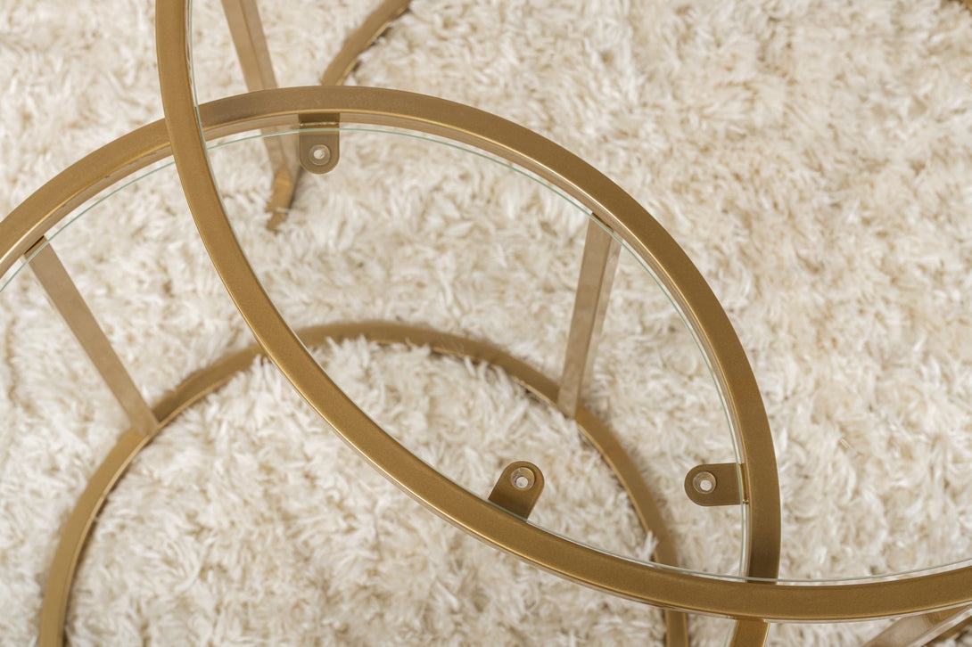 Konferenčný stôl Aurum - 60, 42 - Gold, Transparent-Vashome.sk